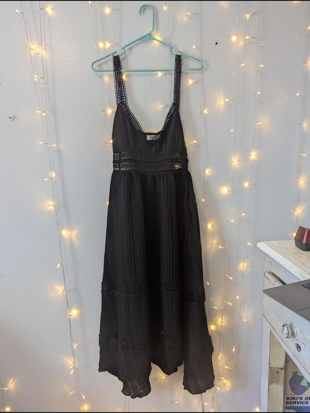 Showpo Black Maxi Dress with Lace Insets